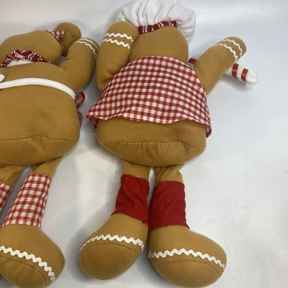 Gingerbread Man Woman Christmas Shelf Sitter Plush Plushie Chef Hat  20 in - Picture 6 of 13